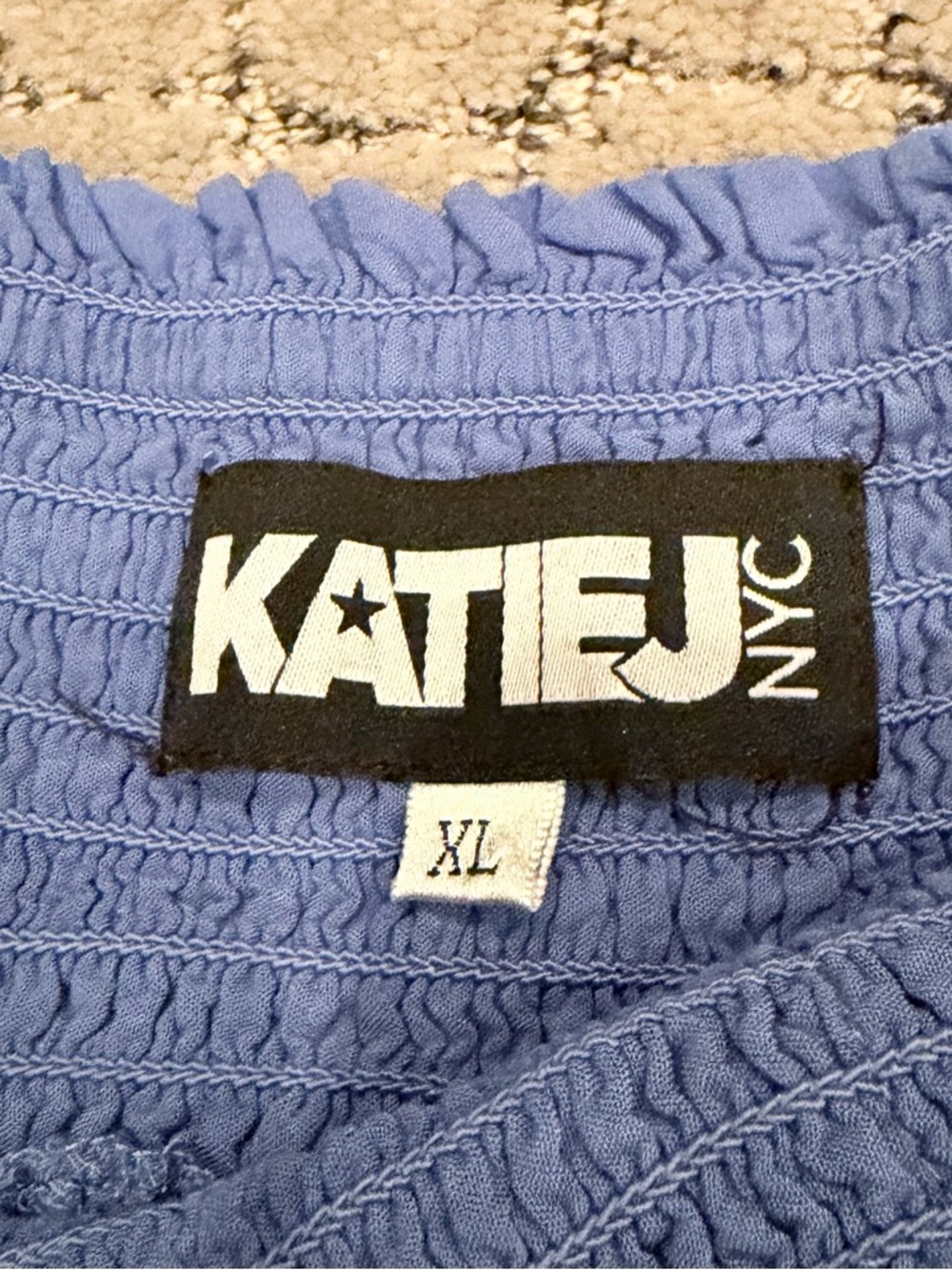 Katie J NYC Tween Blue Tiered Smocked Waist Skirt - Picture 4 of 13